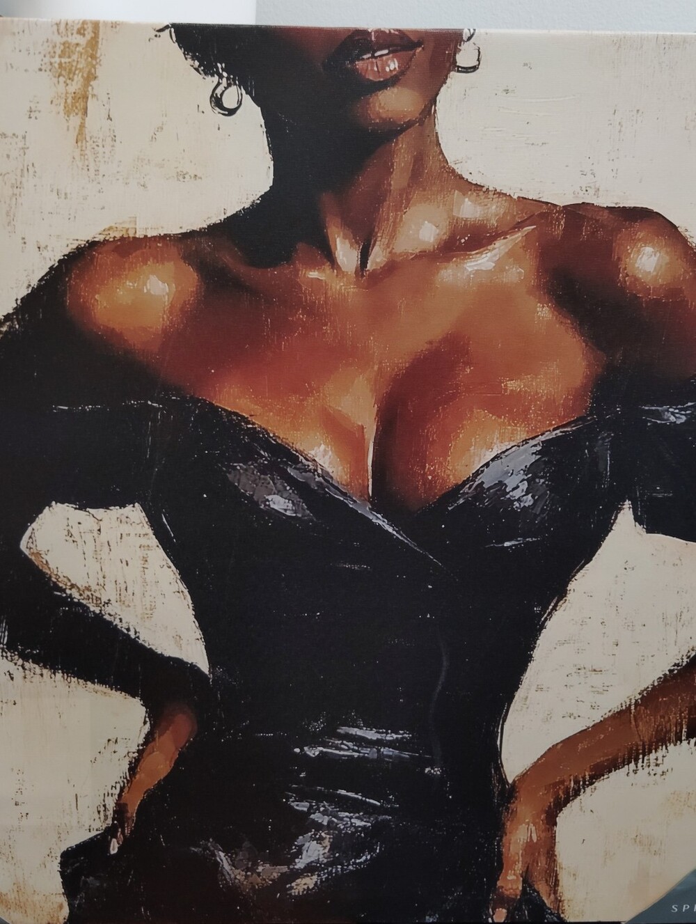 Elegant Black Dress Woman Canvas Art – Home Accent 20×20 🖼️🔥😮‍💨🫰🏾